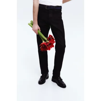 Zdjęcie Estro: Czarne skórzane półbuty męskie typu monki z klamrami i perforacją