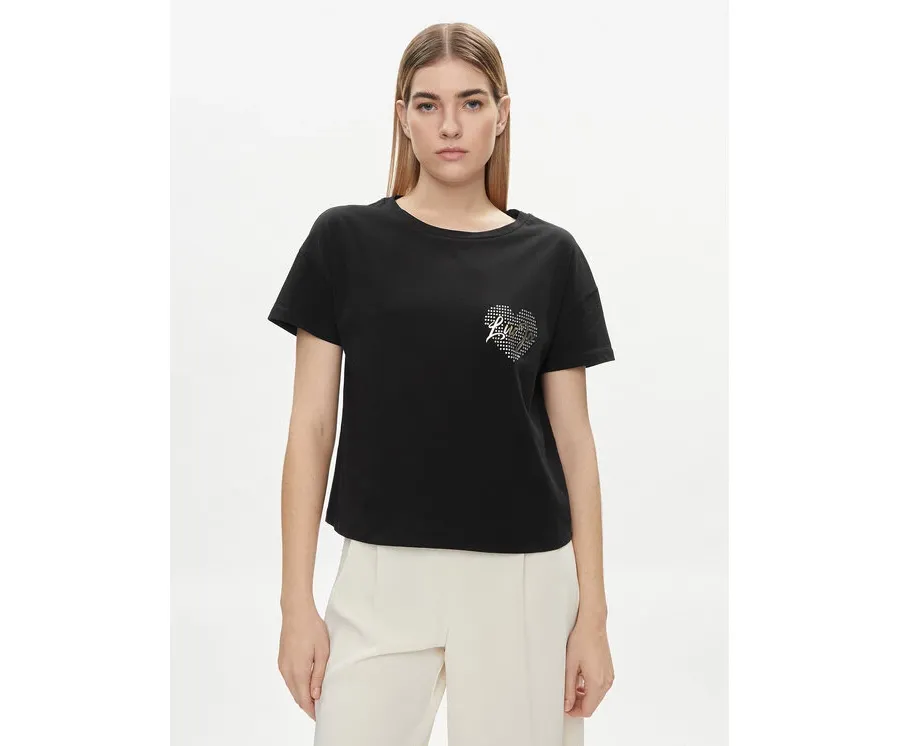 obrazek 1 Liu Jo T-Shirt VA4156 JS923 Czarny Relaxed Fit