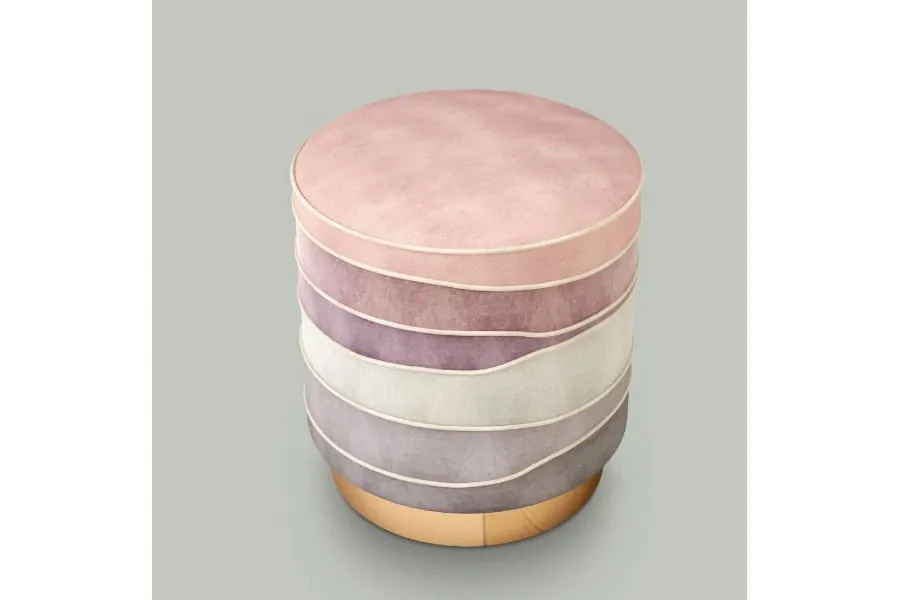 picture 3 Upholstered Hoolywood style stool - Ottiu
