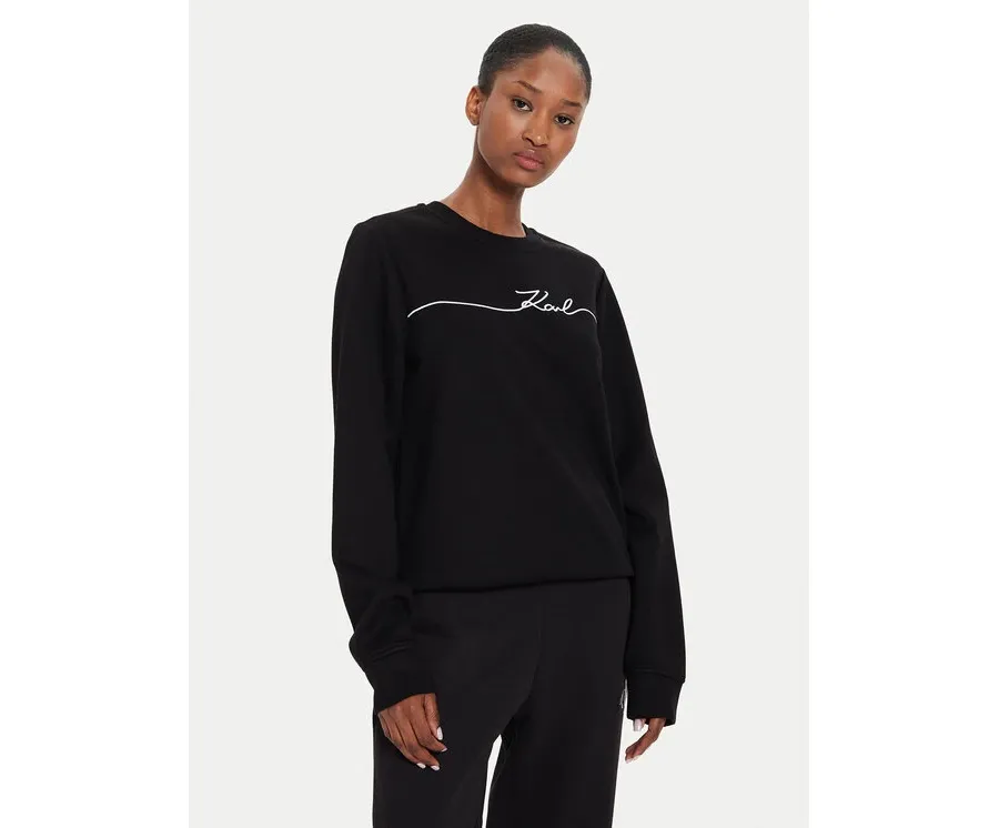 obrazek 1 KARL LAGERFELD Bluza 245W1806 Czarny Regular Fit