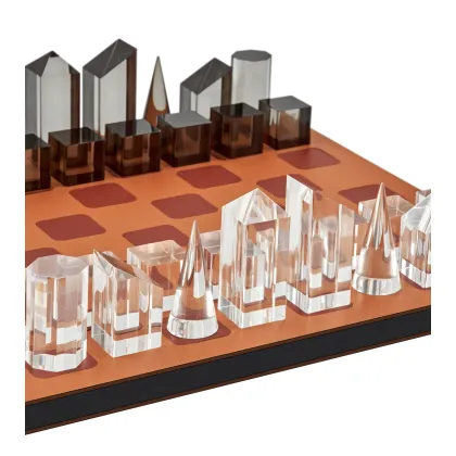 Zdjęcie Designerski zestaw szachowy z figurami ze szkła akrylowego