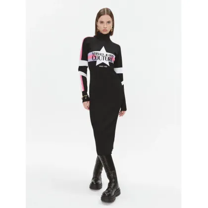Zdjęcie Versace Jeans Couture Sukienka dzianinowa 75HAOM51 Czarny Regular Fit