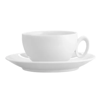 Picture Porcelain breakfast cup and saucer from the timeless Broadway White collection - 2 pieces - Vista Alegre