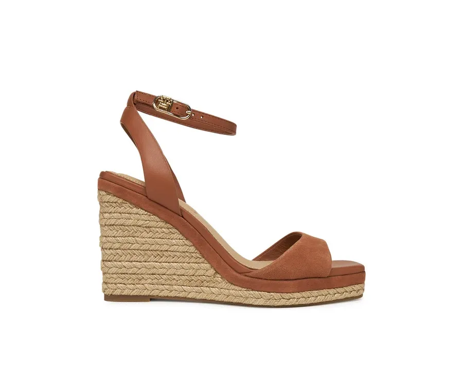 obrazek 1 Tommy Hilfiger Espadryle Leather & Suede High Wedge Espad FW0FW08803 Brązowy