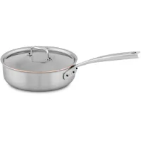 Zdjęcie Zrobiona z miedzi i stali nierdzewnej patelnia o średnicy 28 cm