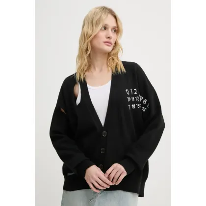 Zdjęcie MM6 Maison Margiela kardigan wełniany kolor czarny S62HP0022.M13071