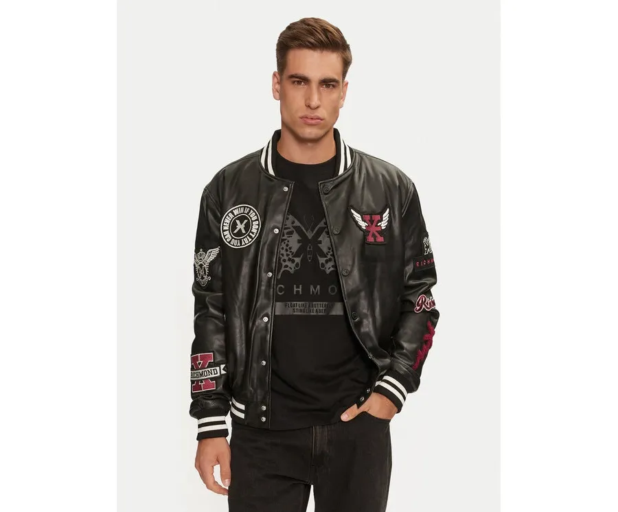 obrazek 1 Richmond X Kurtka z imitacji skóry Meleb UMA24217GB Czarny Regular Fit