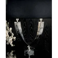 Picture Elegant double table lamp made of nickel-plated brass