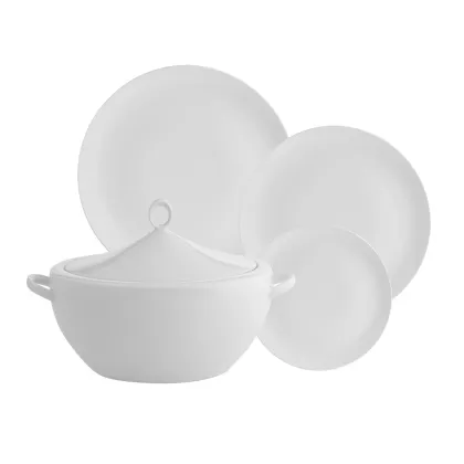 Zdjęcie 70-elementowy porcelanowy zestaw obiadowy z ponadczasowej kolekcji Broadway White - Vista Alegre
