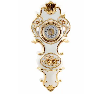 Picture Ceramic wall clock with gold decorations - Bruno Costenaro