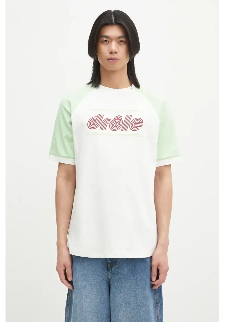 obrazek 1 Drôle de Monsieur t-shirt bawełniany Le T-Shirt Drule Tennis męski kolor biały wzorzysty G-TS247-CO002-OW