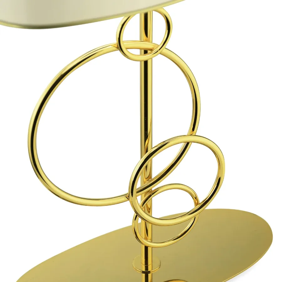 obrazek 4 Lampa stołowa z owalnym kloszem z tkaniny H.54xL.33xP.16 cm
