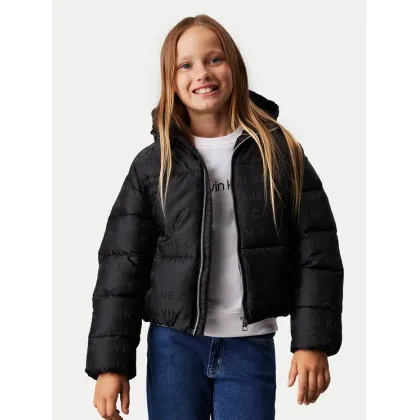 Zdjęcie Calvin Klein Jeans Kurtka zimowa Logo Aop IG0IG02730 Czarny Regular Fit