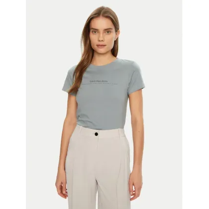 Zdjęcie Calvin Klein Jeans T-Shirt Institutional Graphic J20J224990 Szary Slim Fit