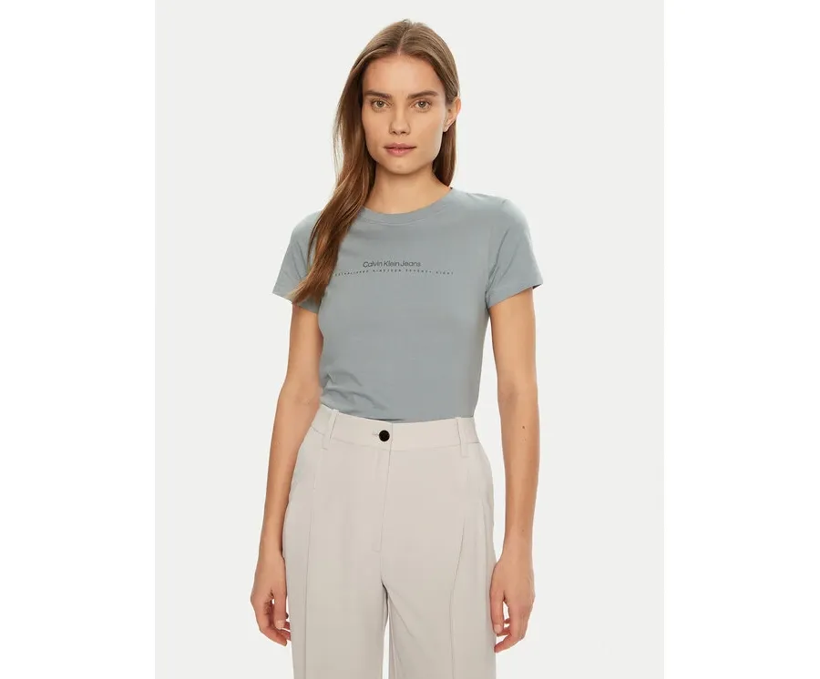 obrazek 1 Calvin Klein Jeans T-Shirt Institutional Graphic J20J224990 Szary Slim Fit