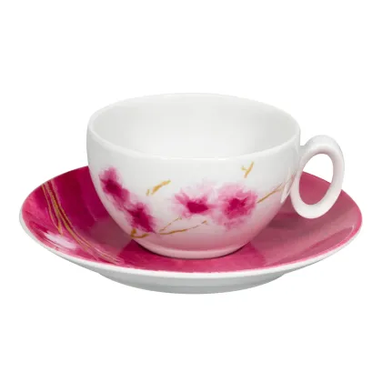 Picture Porcelain tea cup and saucer from the Arigato collection inspired by oriental motifs - Vista Alegre