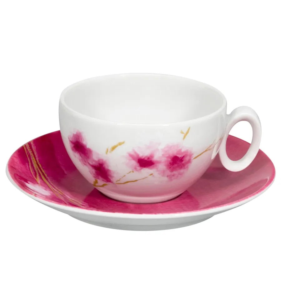 obrazek 1 Porcelanowa filiżanka do herbaty ze spodkiem z kolekcji Arigato inspirowanej motywami orientalnymi - Vista Alegre