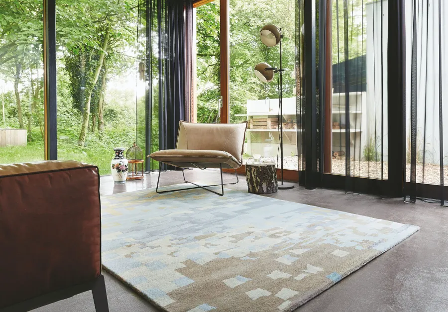 obrazek 2 Elegancki błętkitno beżowy dywan nowoczesny - YARA MIST 134218