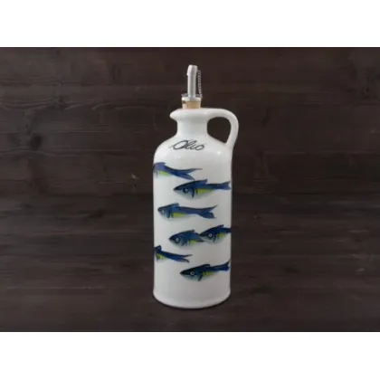 Zdjęcie Ceramiczna butelka oliwy zdobiona sardynkami - Le Ceramiche