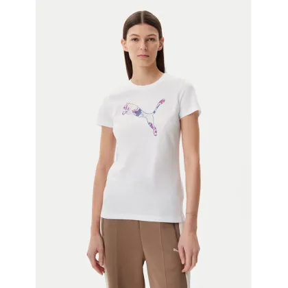 Zdjęcie Puma T-Shirt Floral Cat 685081 Biały Regular Fit