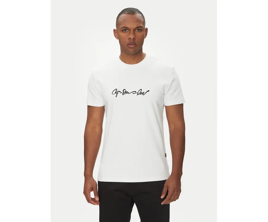 obrazek 1 G-Star Raw T-Shirt G-Script D25150-C812 Biały Regular Fit
