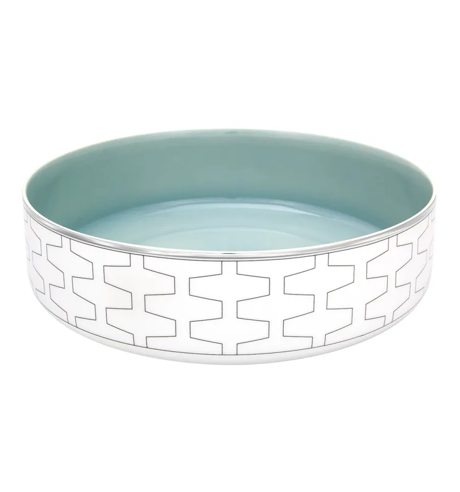 obrazek 1 Luksusowa porcelanowa dekoracja na środek stołu z geometrycznymi liniami w kolorze platyny - Vista Alegre