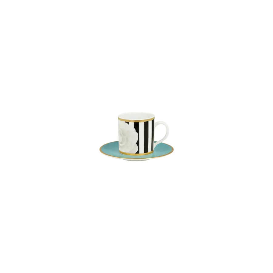 obrazek 1 Ekskluzywna porcelanowa filiżanka do kawy ze spodeczkiem z kolekcji Camellia - Porcel