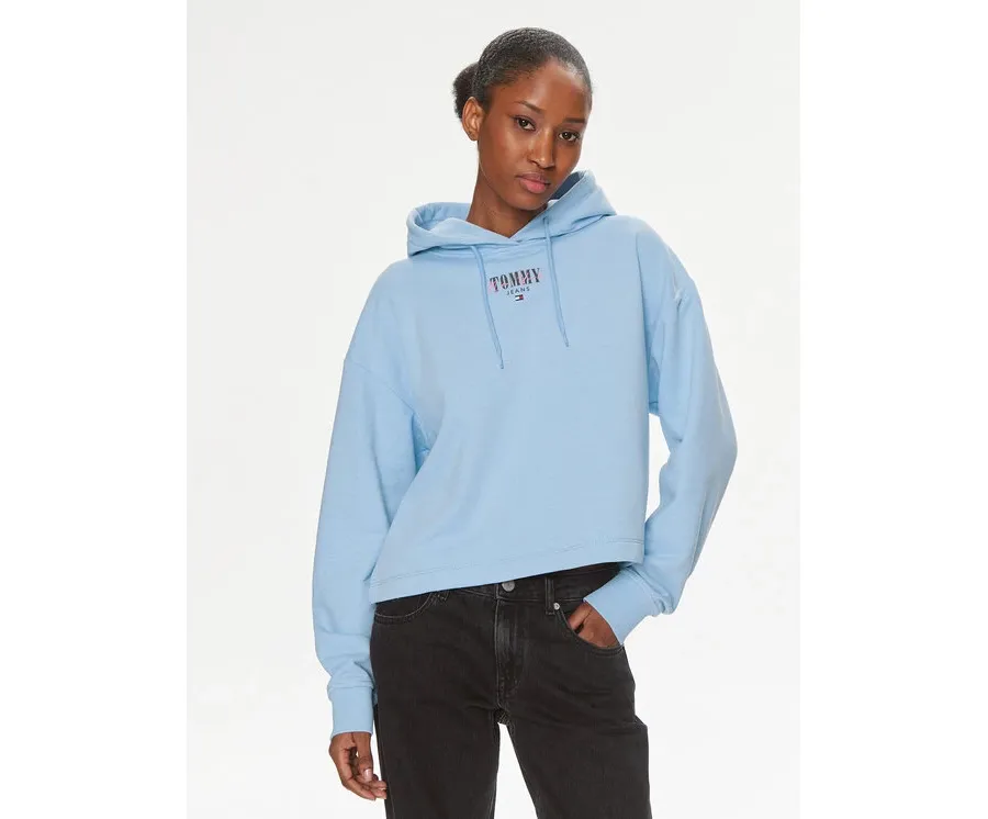 obrazek 1 Tommy Jeans Bluza Essential Logo DW0DW17797 Błękitny Relaxed Fit