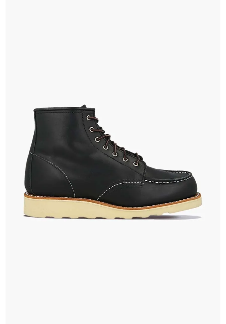 obrazek 1 Red Wing botki skórzane 6-inch Moc Toe damskie kolor czarny na płaskim obcasie 3373