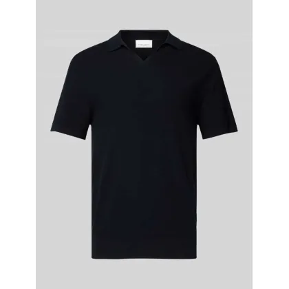 Zdjęcie Koszulka polo z dekoltem w serek i dodatkiem jedwabiu