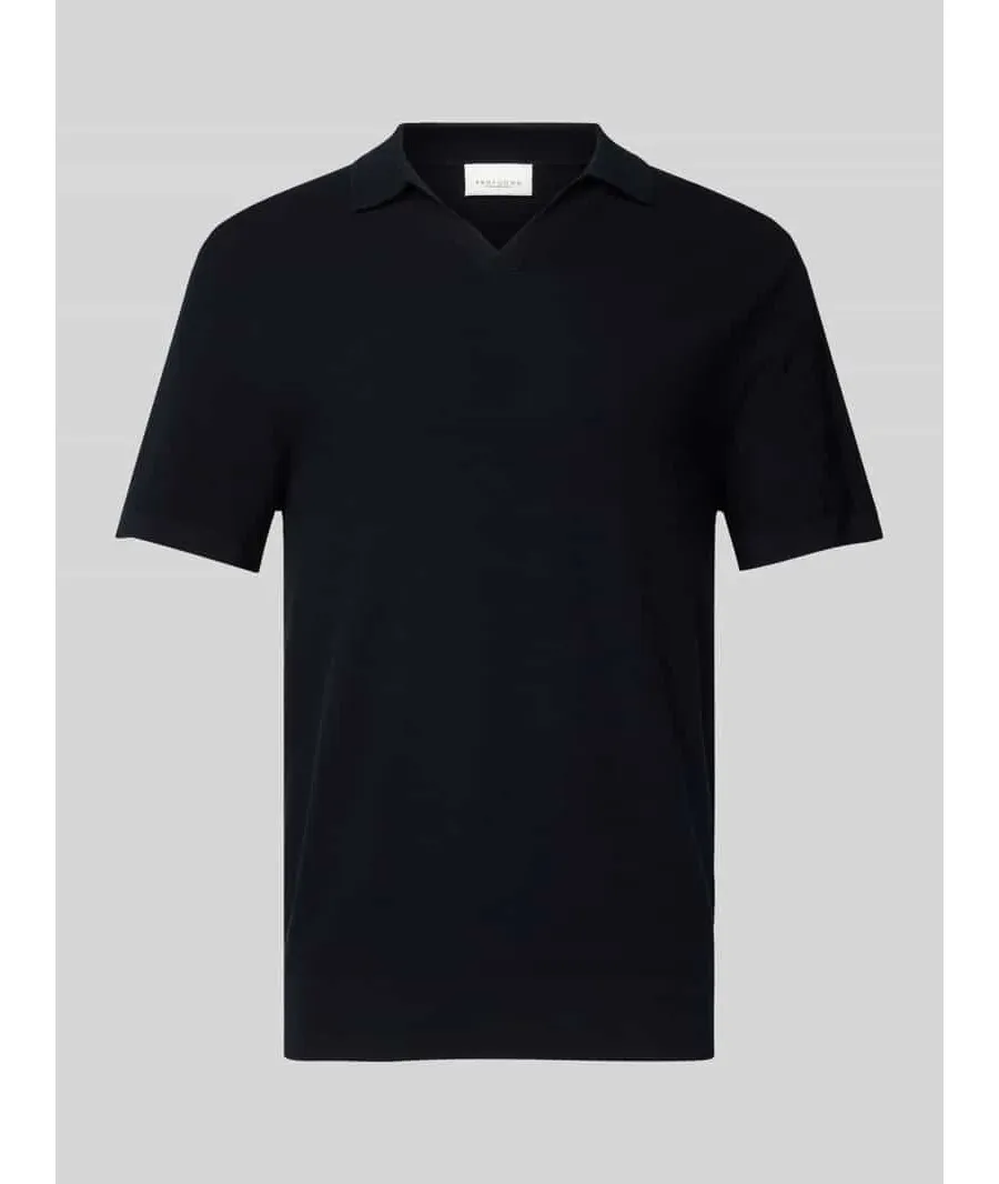 obrazek 1 Koszulka polo z dekoltem w serek i dodatkiem jedwabiu