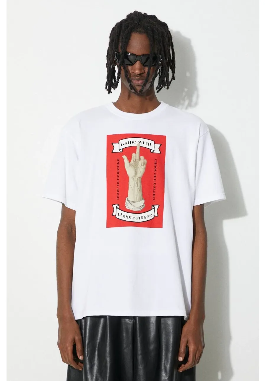 obrazek 1 Undercover t-shirt bawełniany Tee męski kolor biały z nadrukiem UC1D3810
