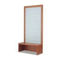 Zdjęcie Panel sklepowy z listew z satynowego szkła z ławką