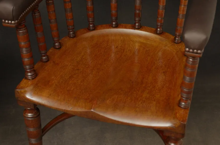 obrazek 9 Antyczna para edwardiańskich, mahoniowych krzeseł biurowych
