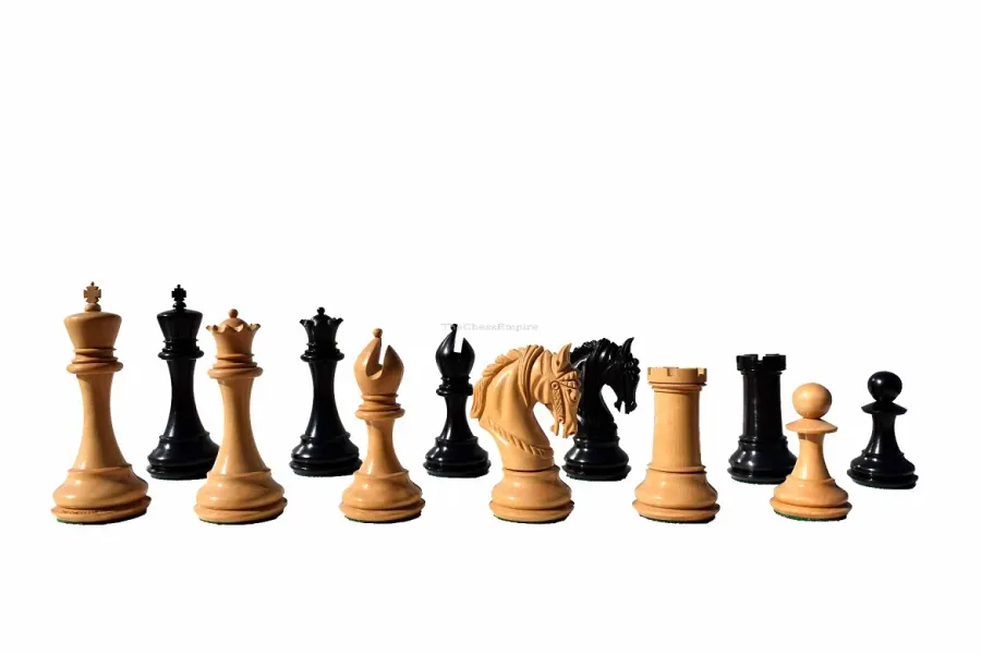 obrazek 3 Luksusowe pionki szachowe z drewna bukszpanowego i hebanowego - The Chess Empire