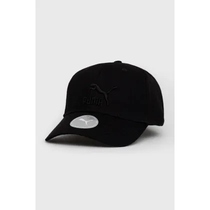 Zdjęcie Puma czapka bawełniana 22554 kolor czarny z aplikacją 22554