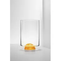 Picture A tasteful water glass with a yellow accent, Murano glass