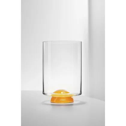 Zdjęcie Gustowna szklanka do wody z żółtym akcentem szkło Murano