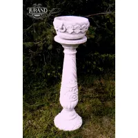 Picture Beautiful column with a flowerpot