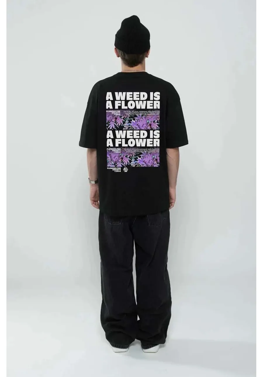 obrazek 1 Flowers for Society t-shirt bawełniany 420. męski kolor czarny z nadrukiem FFSAPP420