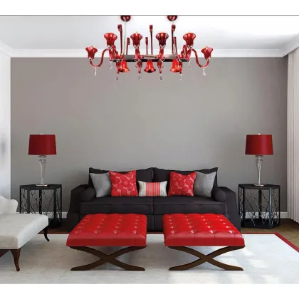 Picture Italian prestigious living room chandelier made of Murano glass - Lucevetro