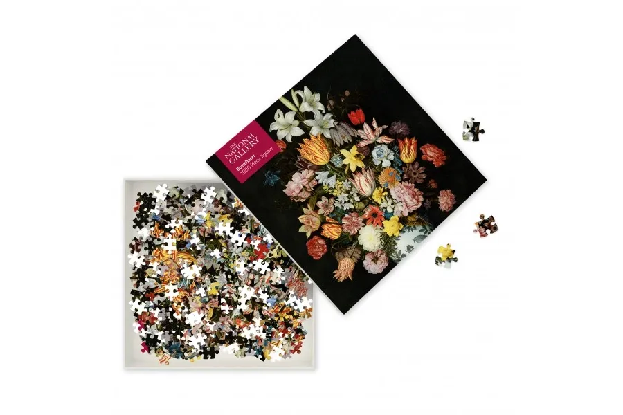 obrazek 2 Puzzle dla dorosłych National Gallery Bosschaert the Elder: martwa natura kwiatów  - Flame Tree Publishing