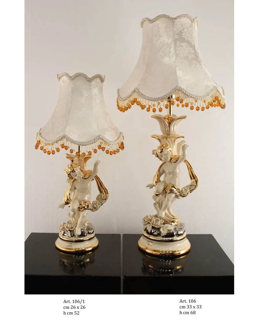 obrazek 1 Cudna ceramiczna lampa z aniołkami