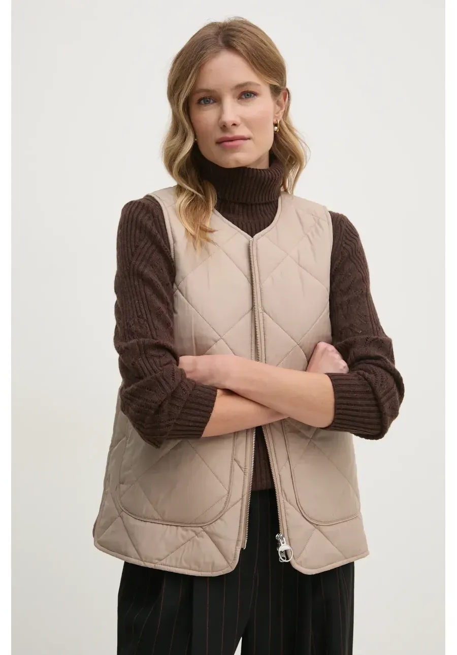 obrazek 1 Barbour bezrękawnik damski kolor beżowy przejściowy LGI0189BE33