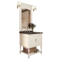 Picture Classic Italian Marceline bathroom set with a black Marquinia countertop