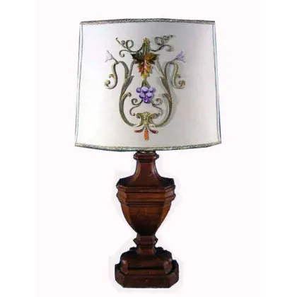 Zdjęcie Para toczonych i rzeźbionych drewnianych lamp lata 50te