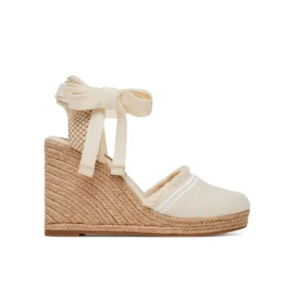 Zdjęcie Tommy Hilfiger Espadryle Fringe Canvas High Wedge FW0FW08878 Écru