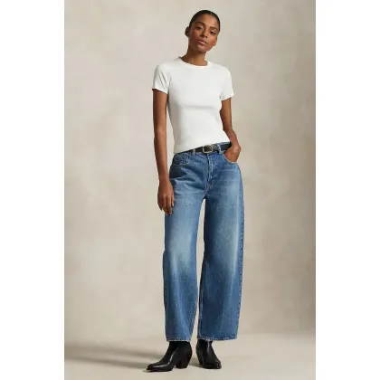 Zdjęcie Polo Ralph Lauren jeansy bawełniane damskie kolor niebieski 211969380