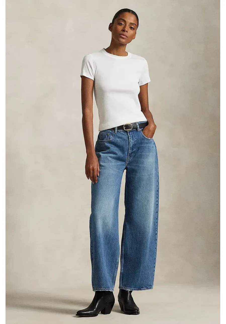 obrazek 1 Polo Ralph Lauren jeansy bawełniane damskie kolor niebieski 211969380