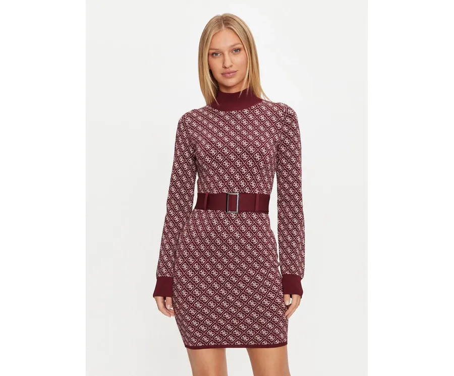 obrazek 1 Guess Sukienka dzianinowa Lise W4BK43 Z37K0 Bordowy Regular Fit